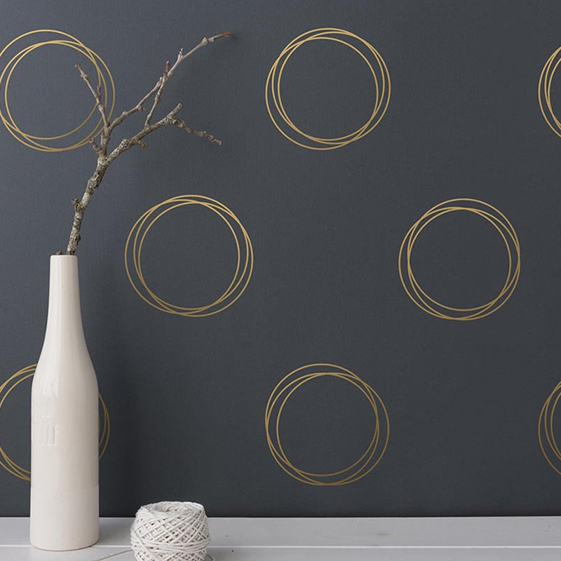 Vape Ring - Autocollant mural cercle géométrique pour chambre